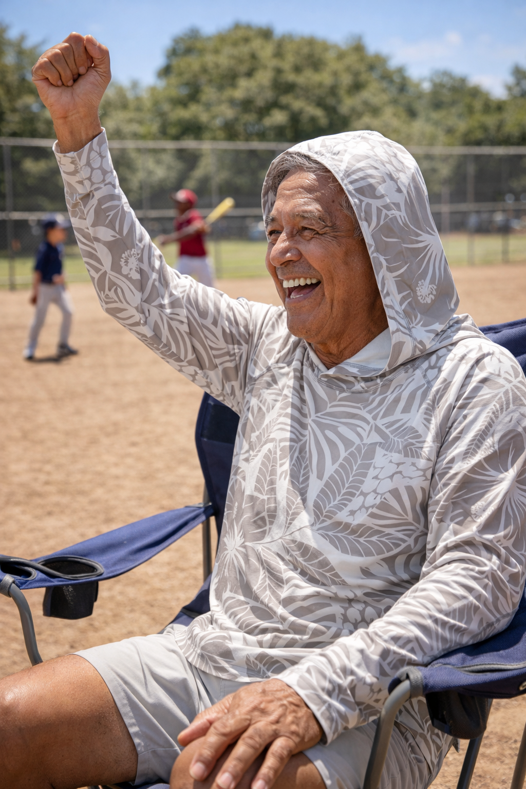 Adult Stone Blossom Hooded Aloha Sun Shirt