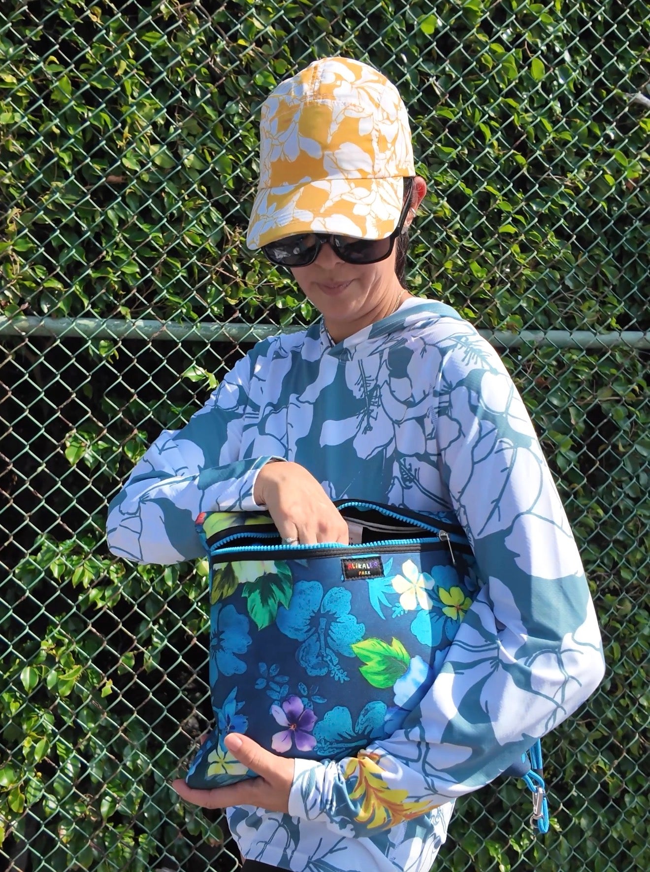 Rainbow Hibiscus Neoprene Everything Pouch