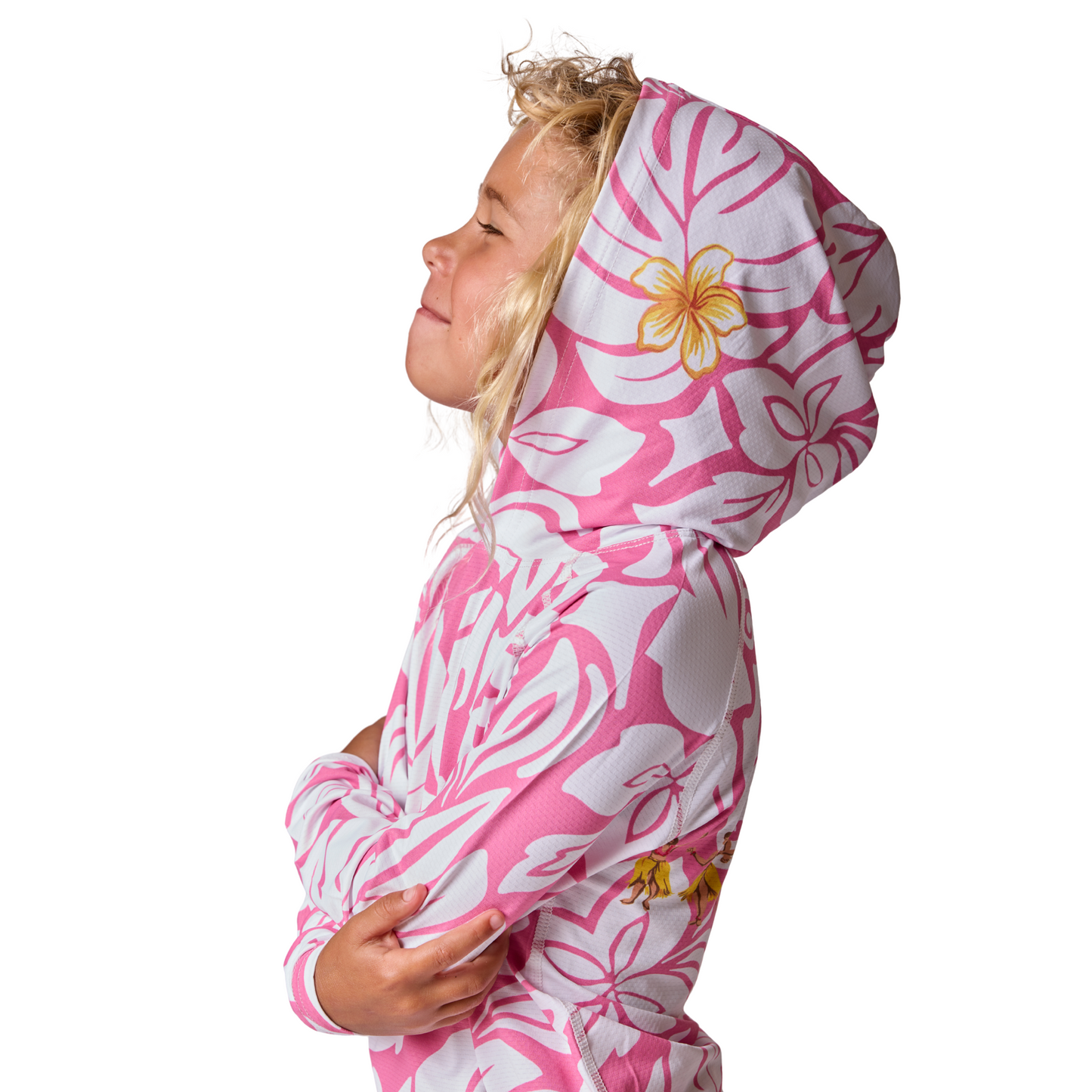 Miss Aloha Pinky Hooded Pink Aloha Sun Shirt