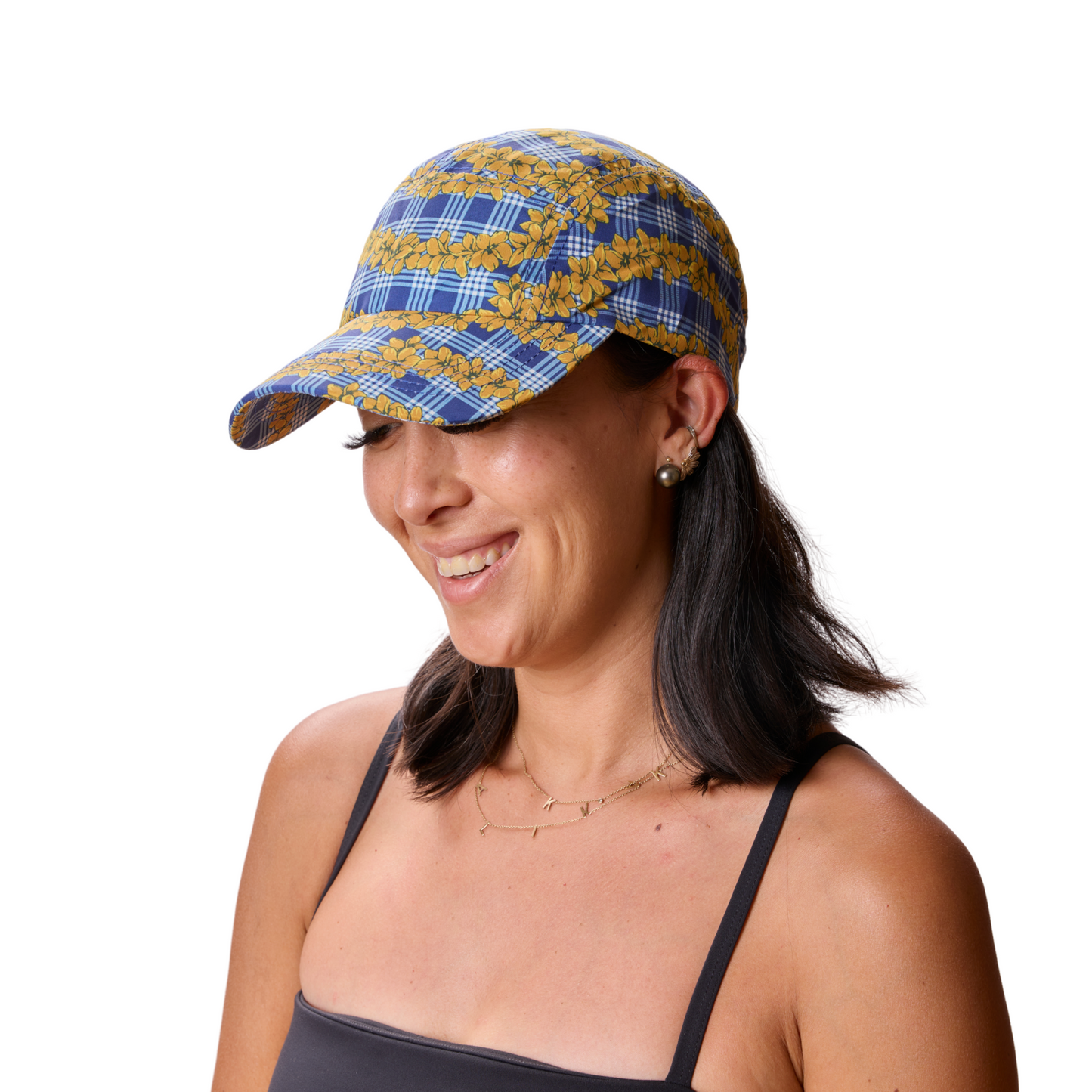 Plumeria Palaka Navy Big Kid Crushable Hat