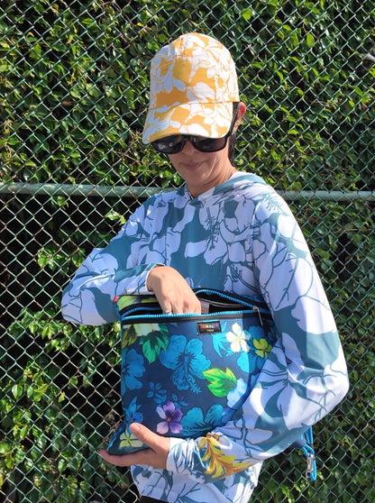 Rainbow Hibiscus Neoprene Everything Pouch