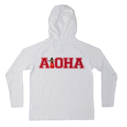 ALOHA Hooded White Aloha Sun Shirt