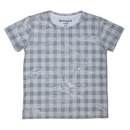 Honu Palaka Gray Short Sleeve Sun Shirt