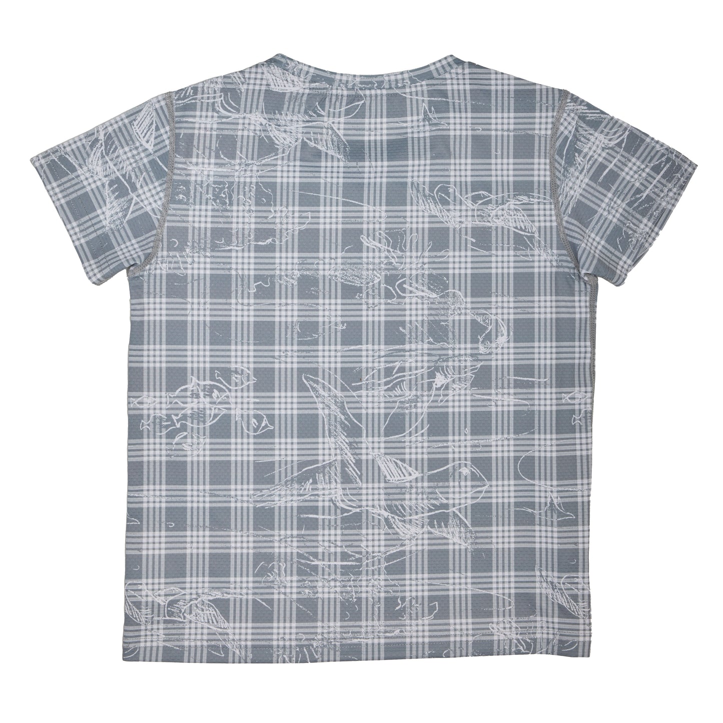 Honu Palaka Gray Short Sleeve Sun Shirt